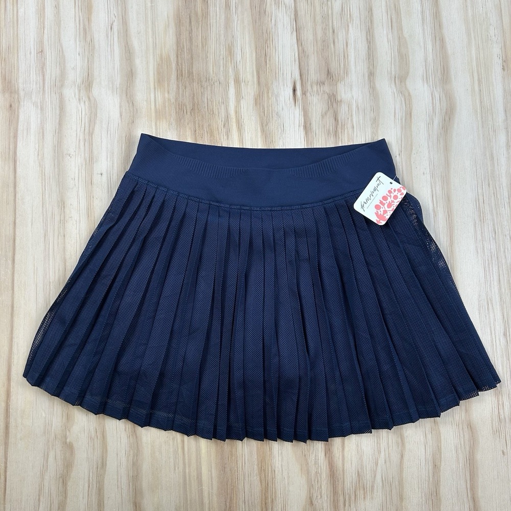 FP Movement Rally Ruffle Mini Skirt NEW Navy Blue XS $68 MSRP Women's